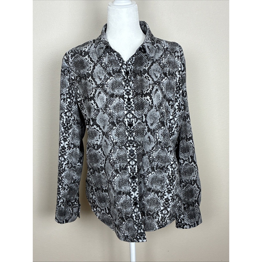 Apt 9 Snake Skin Print Button Up Shirt Women's Size Large (F1)